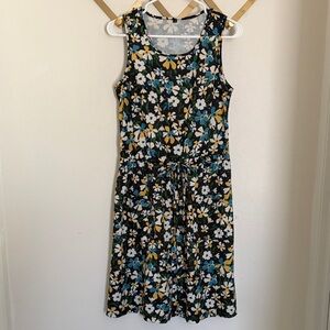Floral Sleeveless Tie-Waist Mini Dress